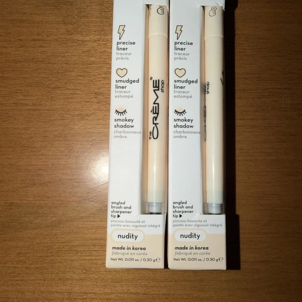 NEW The Creme Shop 3-in-1 Chroma Gel Crème Eyeliner Nudity Highly Pigmented X 2
